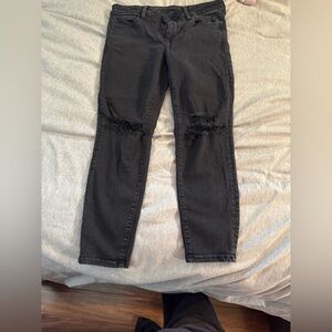 American Eagle Outfitters Black Skinny Distressed Jeans